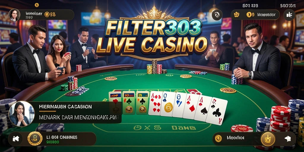 Tampilan gameplay Live Casino yang interaktif dan menarik di FILTER303.