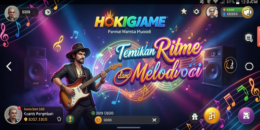 Screenshot gameplay HOKIGAME menampilkan keseruan bermain musik dengan teman-teman.