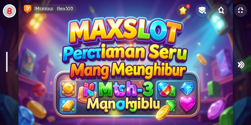 Tampilan gameplay menarik dalam MAXSLOT dengan kombinasi warna cerah.