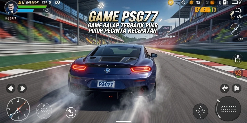 Screenshot menunjukkan aksi balap seru di PSG77 dengan grafis menakjubkan.