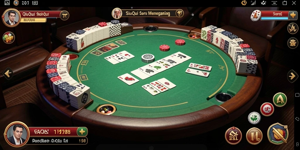 Screenshot utama RACIK198 menunjukkan gameplay QiuQiu yang menarik.