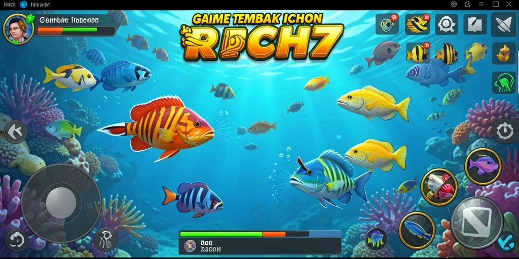 Tampilan menarik dari gameplay RICH7 Tembak Ikan yang seru.