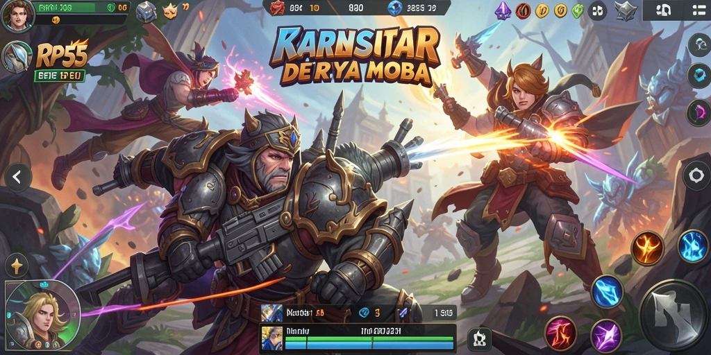 Tampilan gameplay RP55 menunjukkan pertempuran intens antar tim.