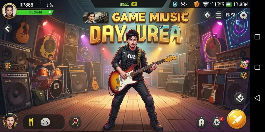 Gameplay RP886 yang mengasyikkan dengan berbagai pilihan lagu.