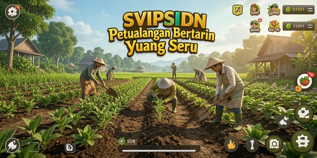 Tampilan gameplay SVIPSIDN yang memukau saat bertani.
