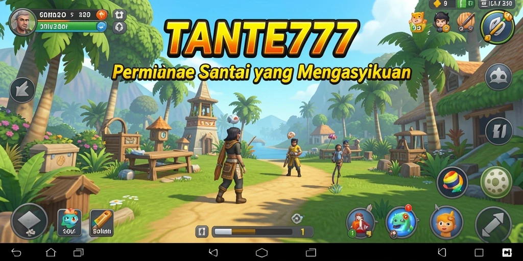 Tampilan gameplay menyenangkan dalam TANTE777 yang penuh warna.